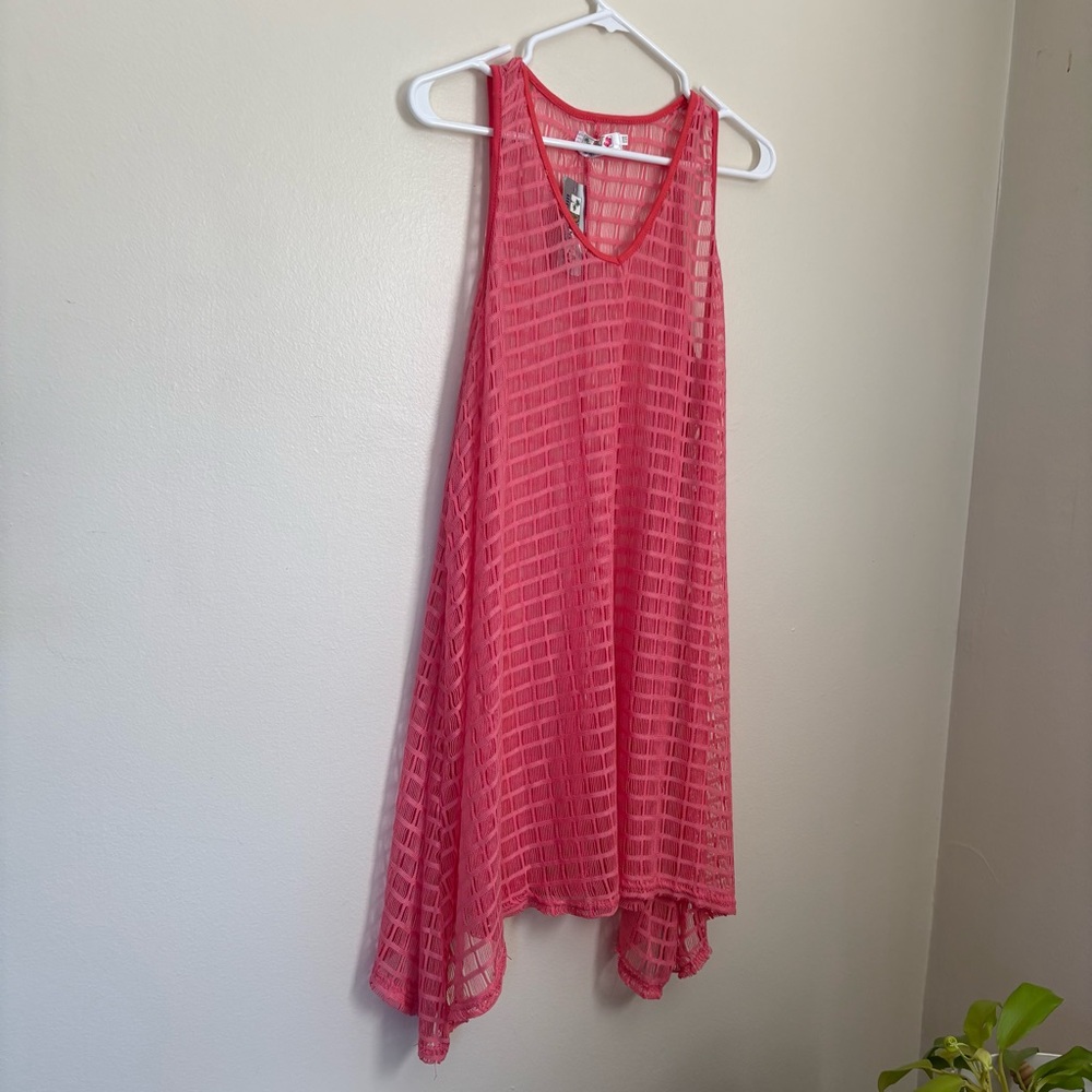 India Boutique Coral Mesh Dress/Swim Cover One Size NWT - Picture 2 of 8